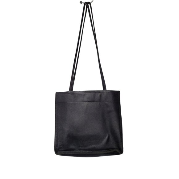 Vintage Harley Davidson Black Embroidered Logo Leather Shoulder Bag Purse Tote - Picture 4 of 16